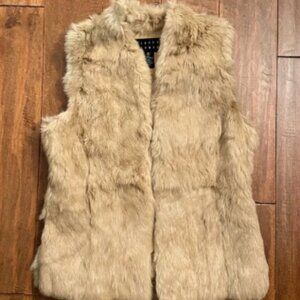 Finity Studio Tan Rabbit Fur Vest Sz Small
